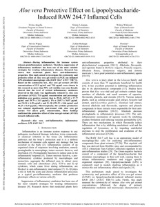 Aloe vera Protective Effect on Lipopolysaccharide- Induced RAW 264.7 ...