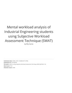 Mental workload analysis of Industrial Engineering students using ...