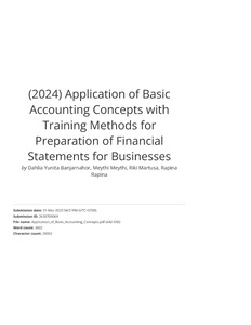 Application of basic accounting concepts with training methods for ...